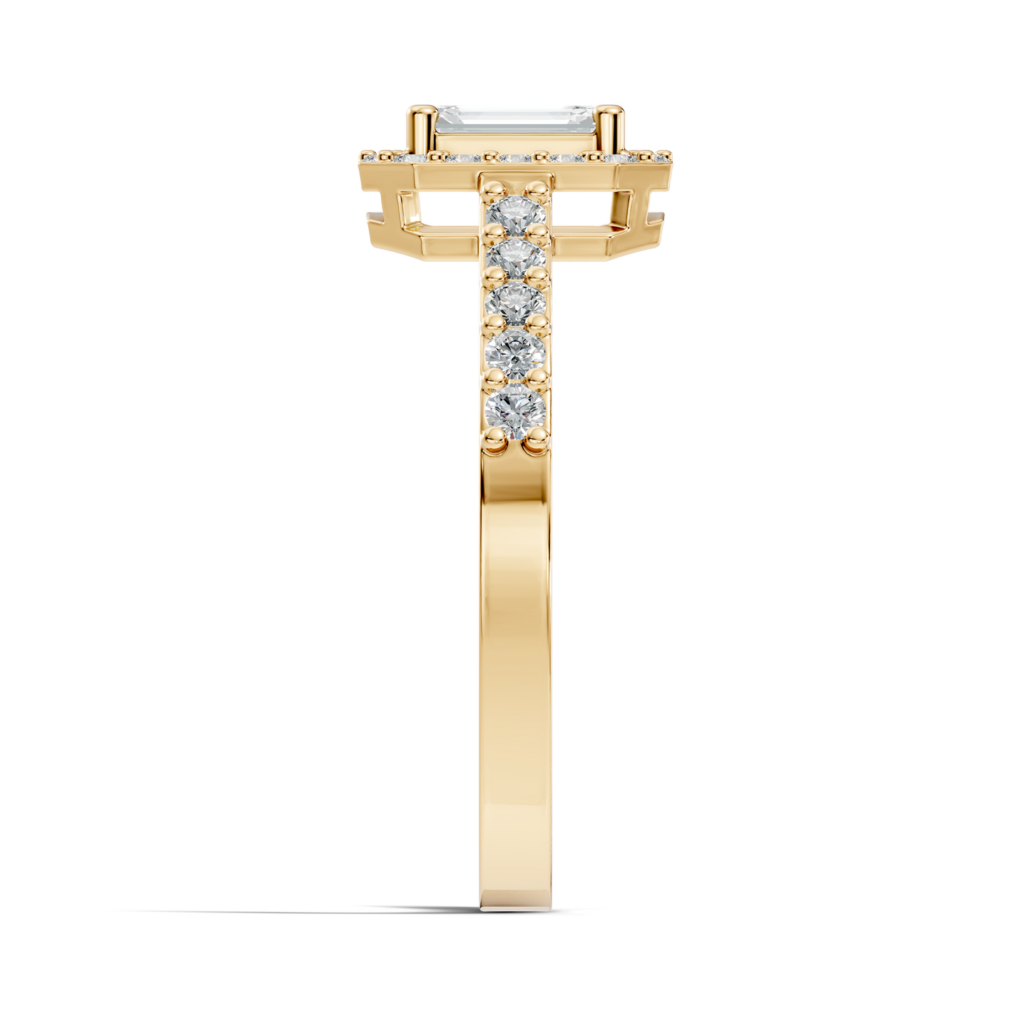 Emerald and Round Cut Lab Grown Diamond Unique Minimalist Halo Dainty Bridesmaid Ring For Women's