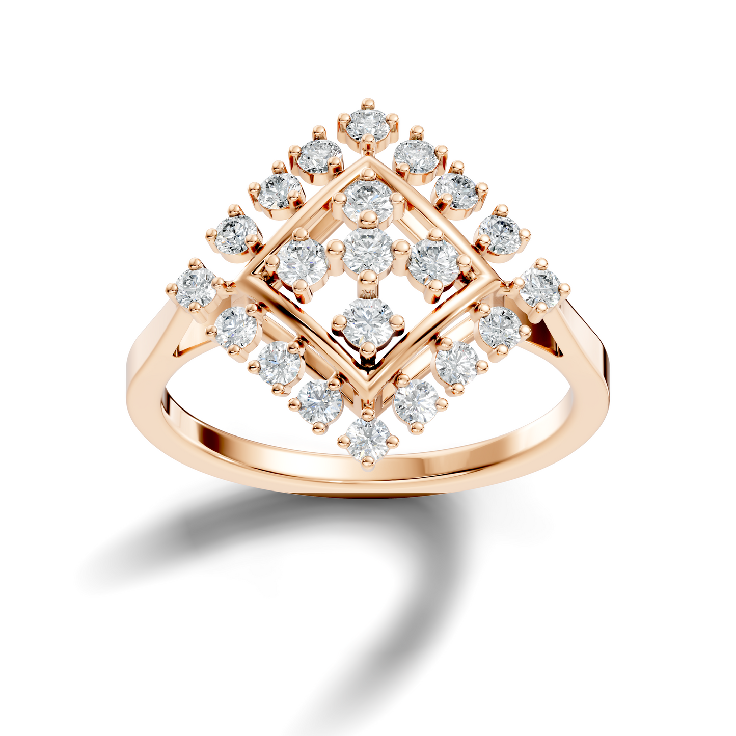 Round Cut Lab Grown & Natural Diamond Vintage Delicate Cluster Statement Dainty Ring For Women's