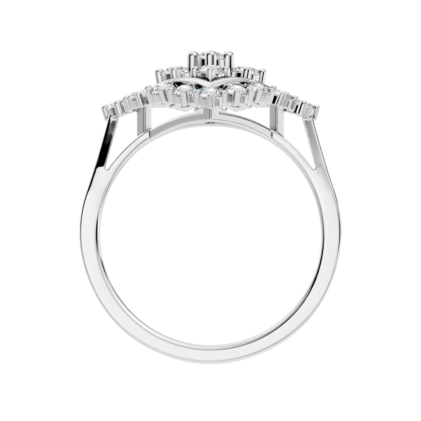 Round Cut Lab Grown & Natural Diamond Vintage Delicate Cluster Statement Dainty Ring For Women's