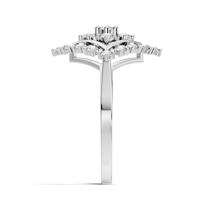 Round Cut Lab Grown & Natural Diamond Vintage Delicate Cluster Statement Dainty Ring For Women's