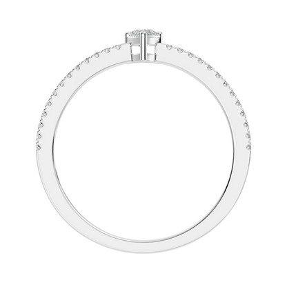 10k Yellow Gold Pear and Round Cut Diamond Vintage Delicate Half Eternity Dainty Wedding Ring For Her