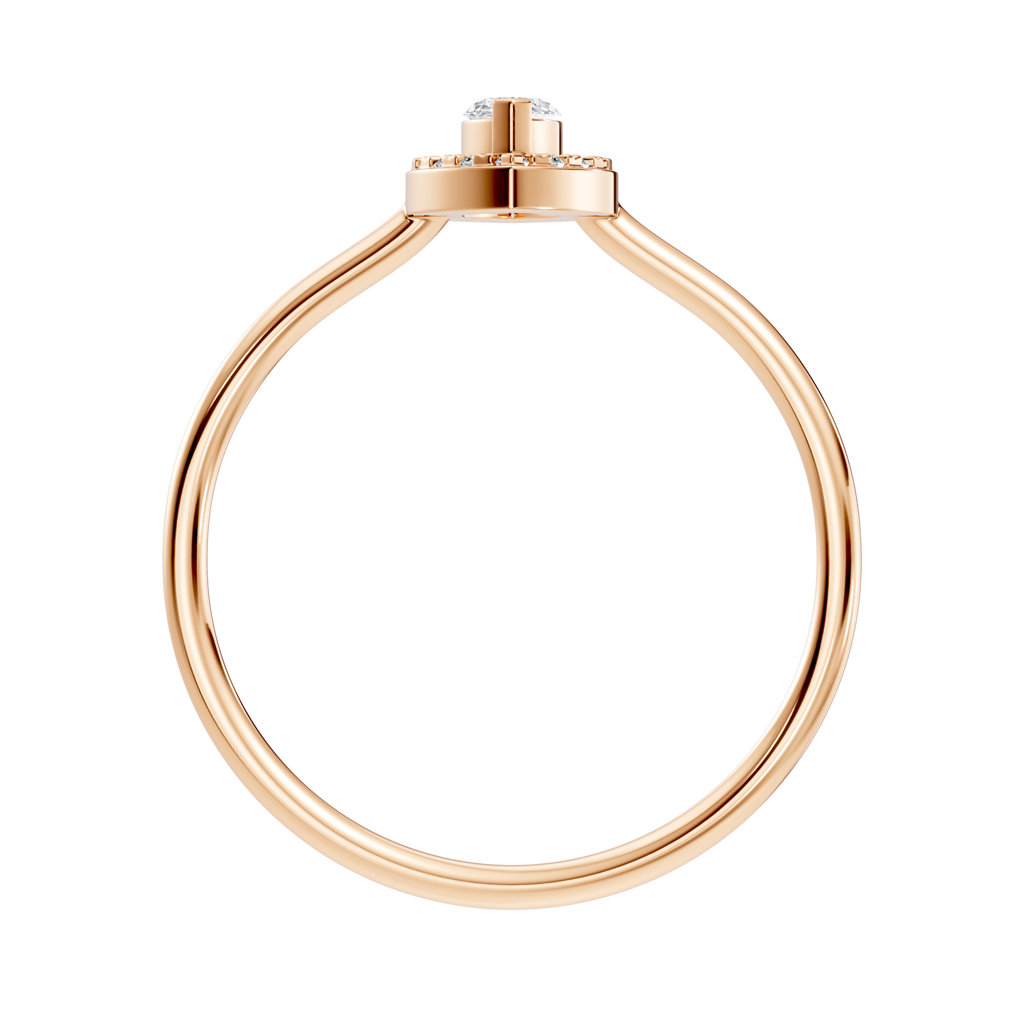 Lab Grown Marquise Diamond Halo Solitaire Ring