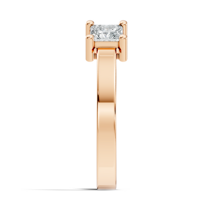 Princess Cut Lab Grown Diamond Antique Cluster Two Stone Dainty Promise Diamond Ring For Her