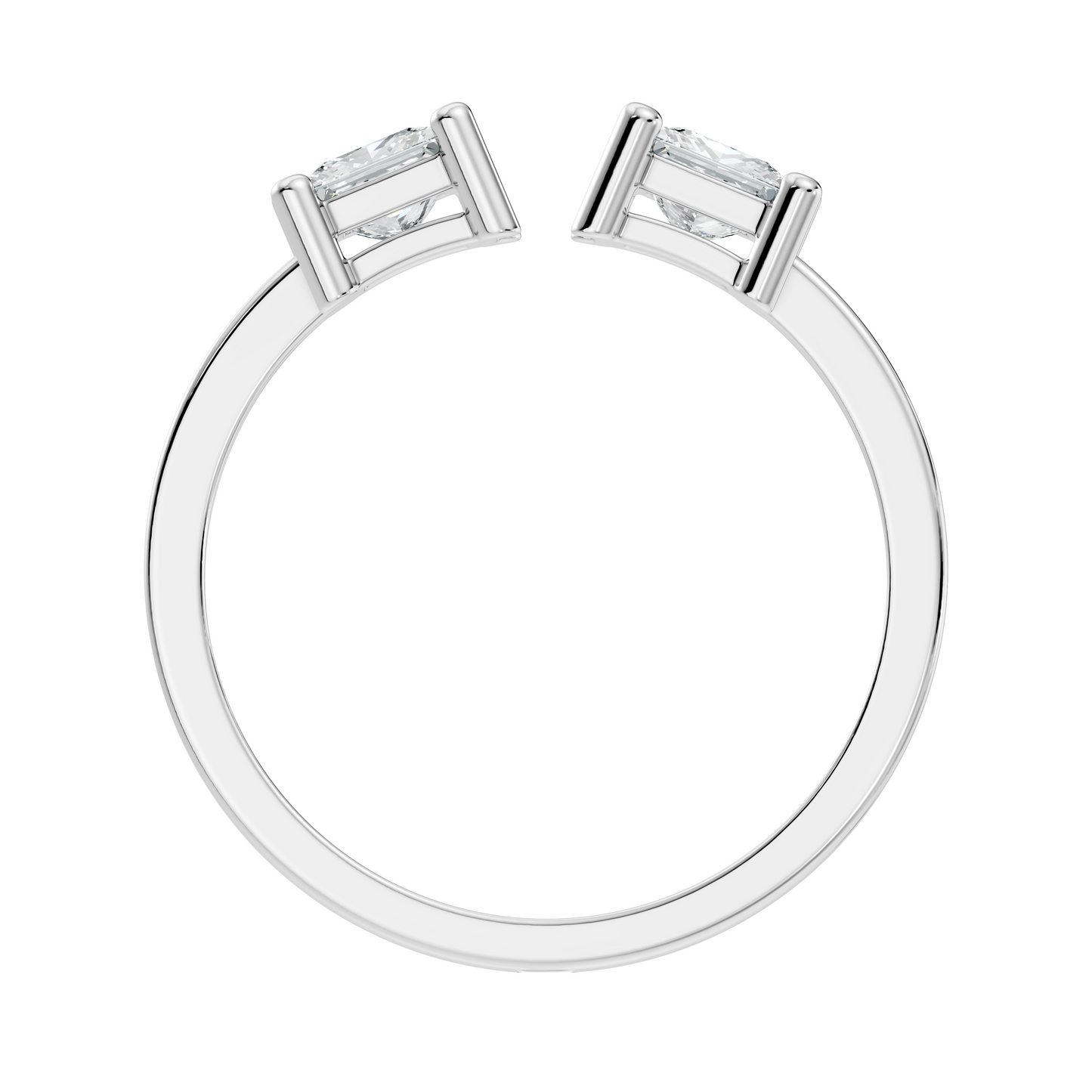 Princess Cut Lab Grown Diamond Antique Cluster Two Stone Dainty Promise Diamond Ring For Her