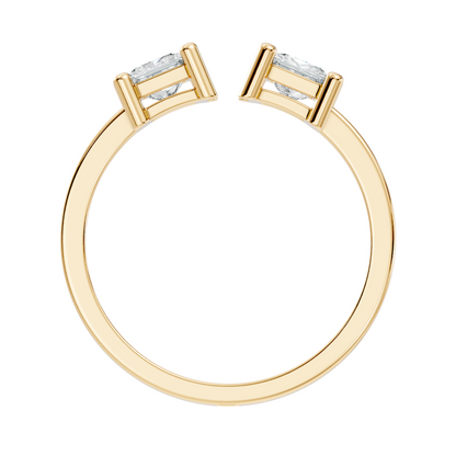 Princess Cut Lab Grown Diamond Antique Cluster Two Stone Dainty Promise Diamond Ring For Her