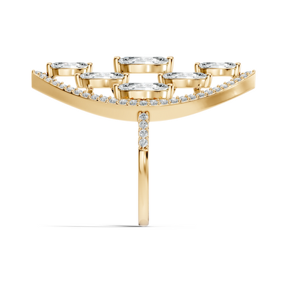 4.04Ct Marquise and Round Cut Lab Grown Diamond Art Deco Vintage Stackable Wedding Ring For Women's