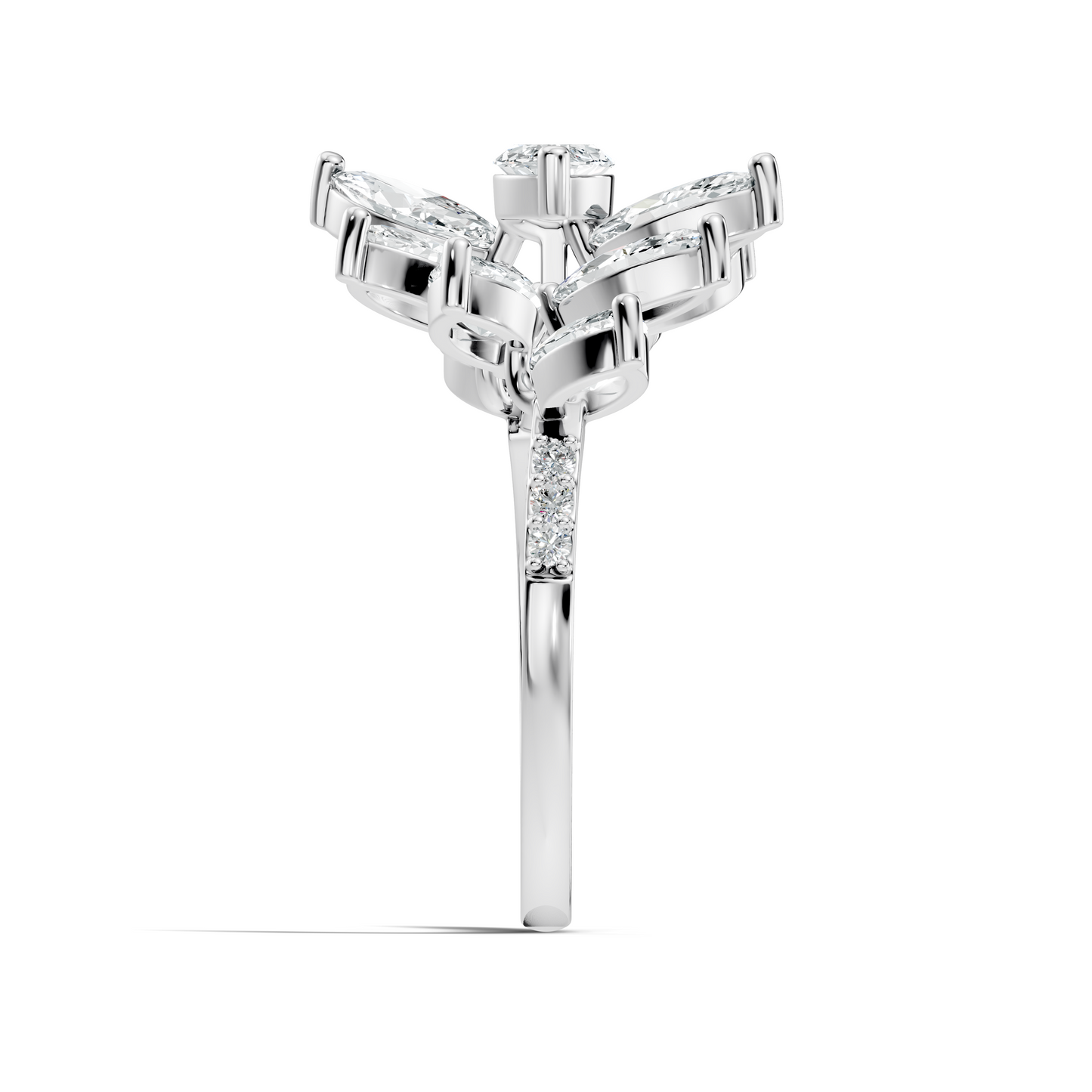 4.06t Marquise and Round Cut Diamond Unique Handcrafted Dainty Stacking Vintage Wedding Ring For Her