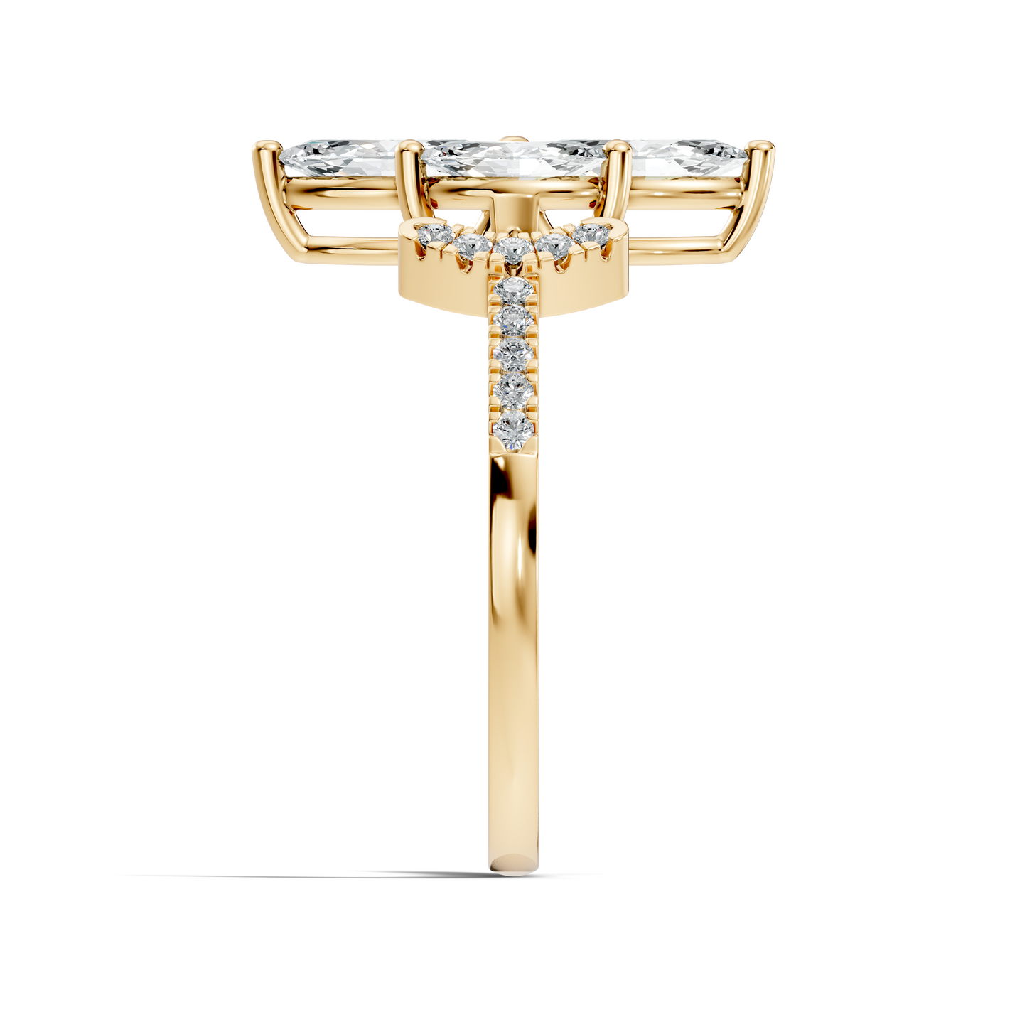 Vintage 1.38Ct Marquise and Round Cut White Colorless Diamond Unique Stackable Dainty Engagement Ring