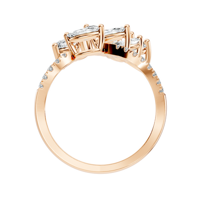 Pear, Marquise and Round Cut 1.88Ct Lab Grown Diamond Vintage Prong Set Dainty Wedding Wear Ring