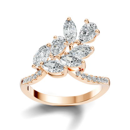 Pear, Marquise and Round Cut 1.88Ct Lab Grown Diamond Vintage Prong Set Dainty Wedding Wear Ring