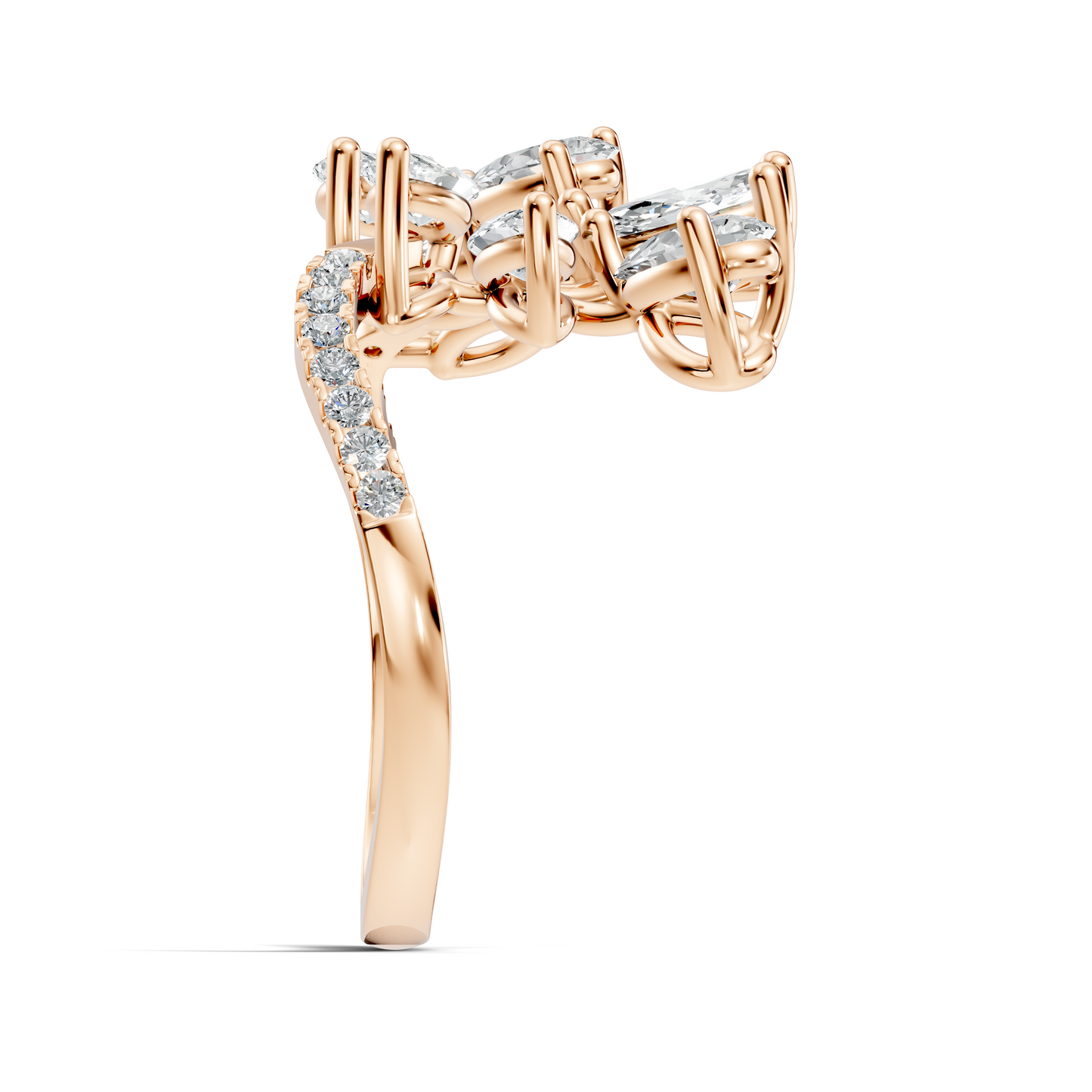 Pear, Marquise and Round Cut 1.88Ct Lab Grown Diamond Vintage Prong Set Dainty Wedding Wear Ring