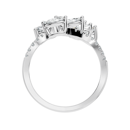 Pear, Marquise and Round Cut 1.88Ct Lab Grown Diamond Vintage Prong Set Dainty Wedding Wear Ring