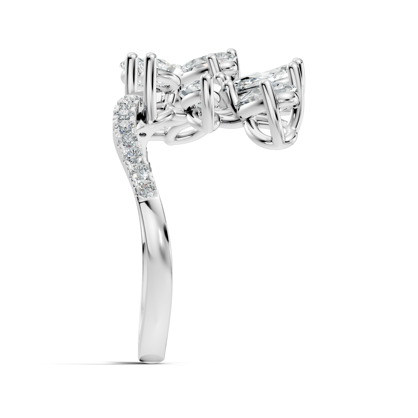 Pear, Marquise and Round Cut 1.88Ct Lab Grown Diamond Vintage Prong Set Dainty Wedding Wear Ring