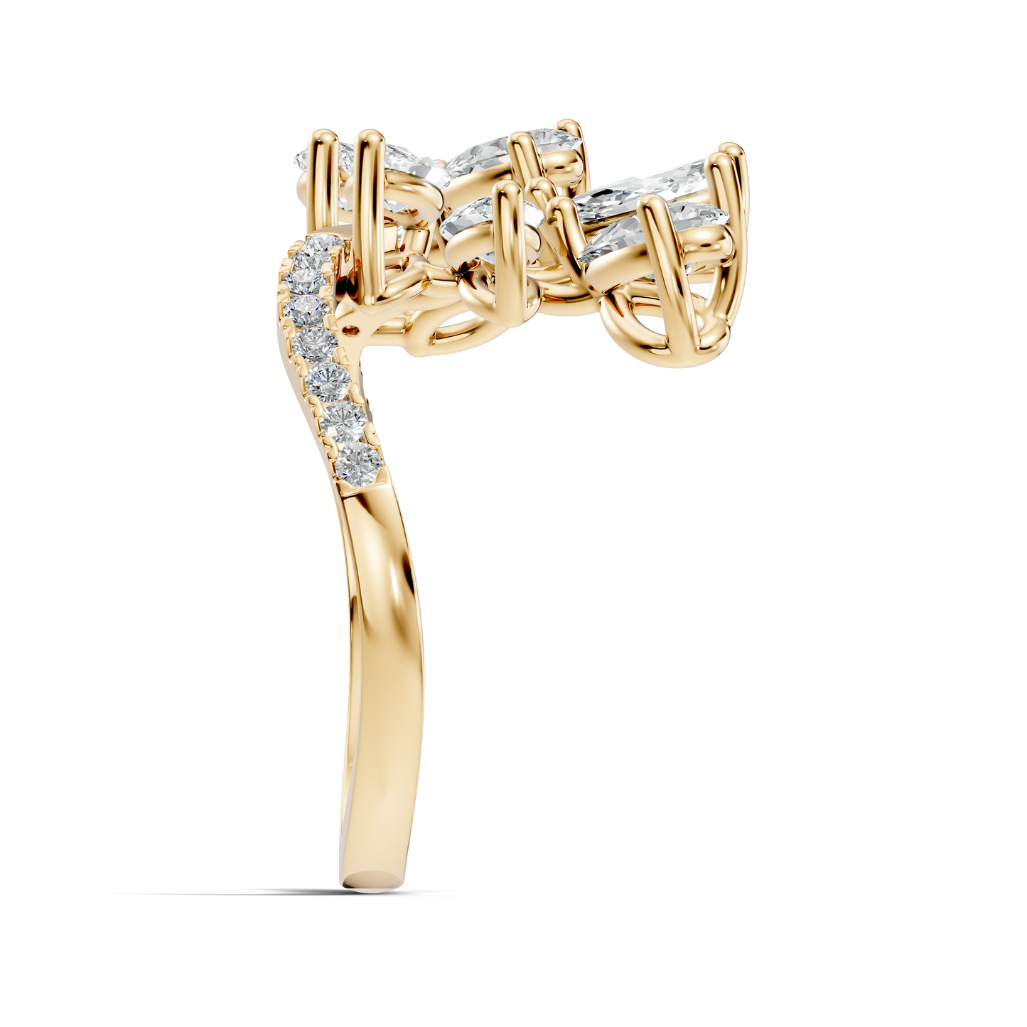 Pear, Marquise and Round Cut 1.88Ct Lab Grown Diamond Vintage Prong Set Dainty Wedding Wear Ring