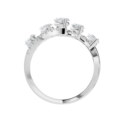 2.17Ct Round and Marquise Cut High Quality Diamond Antique Minimalist Statement Vintage Ring For Women's