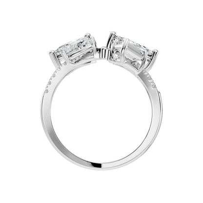 2.15Ct Emerald, Pear, Marquise and Round Cut Diamond Unique Vintage Bypass Dainty Party Wear Ring For Women's