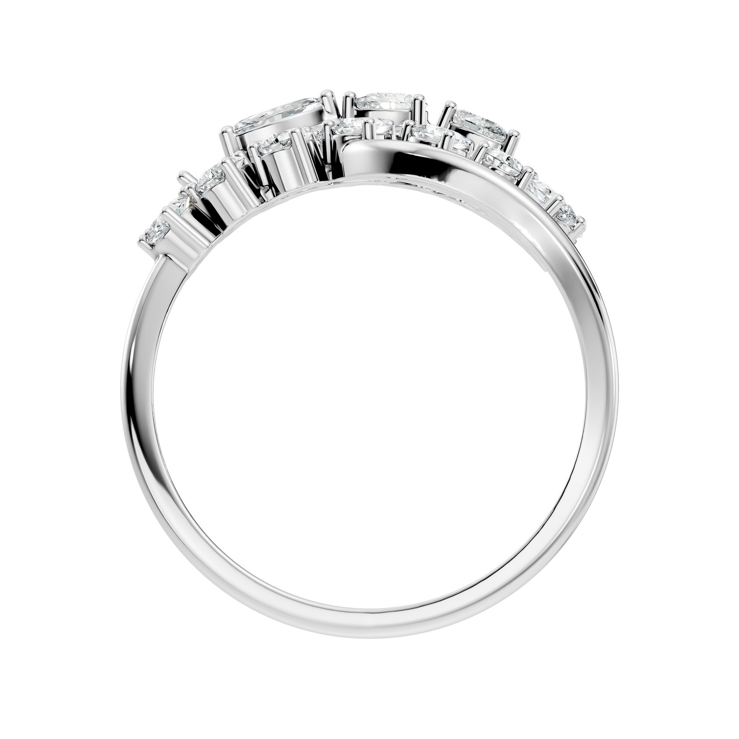 2.31Ct Pear and Marquise Cut Diamond Antique Delicate Vintage Cluster Engagement Ring For Her