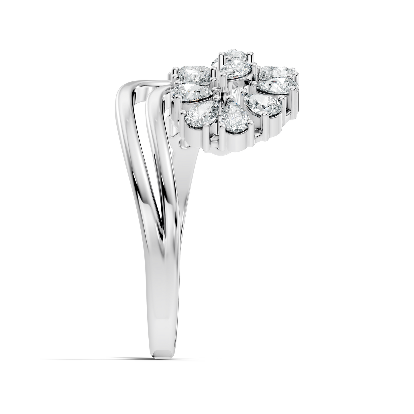 2.31Ct Pear and Marquise Cut Diamond Antique Delicate Vintage Cluster Engagement Ring For Her