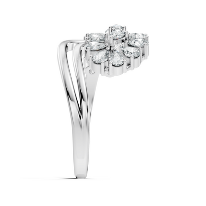 2.31Ct Pear and Marquise Cut Diamond Antique Delicate Vintage Cluster Engagement Ring For Her