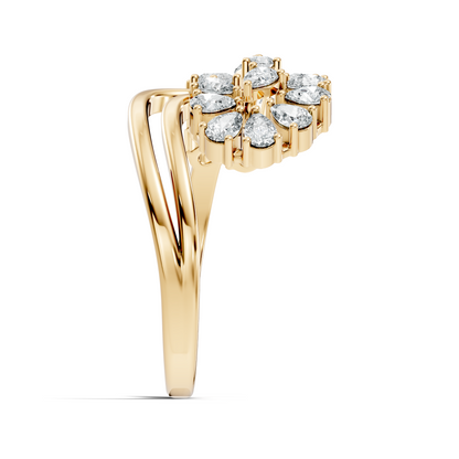 2.31Ct Pear and Marquise Cut Diamond Antique Delicate Vintage Cluster Engagement Ring For Her