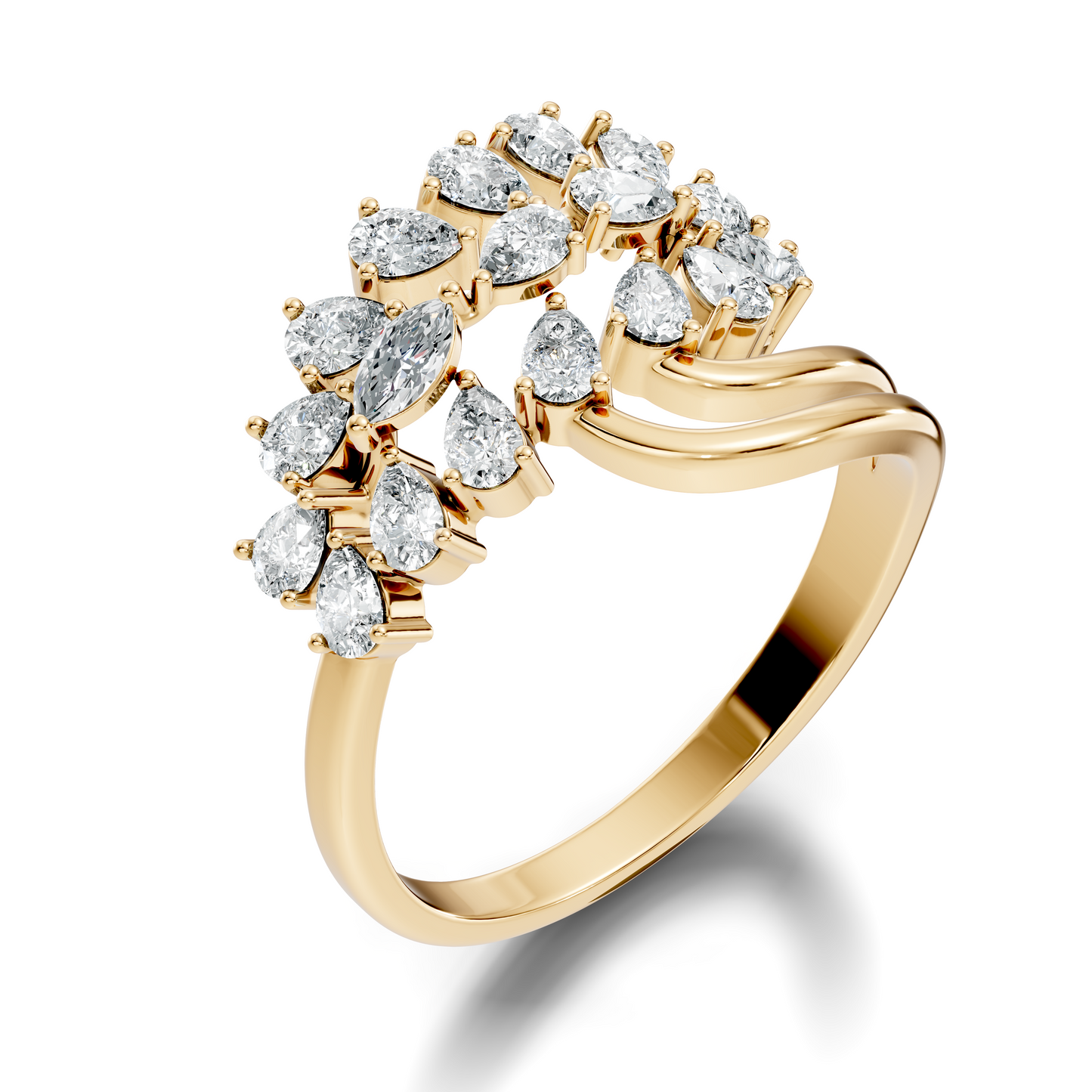 2.31Ct Pear and Marquise Cut Diamond Antique Delicate Vintage Cluster Engagement Ring For Her