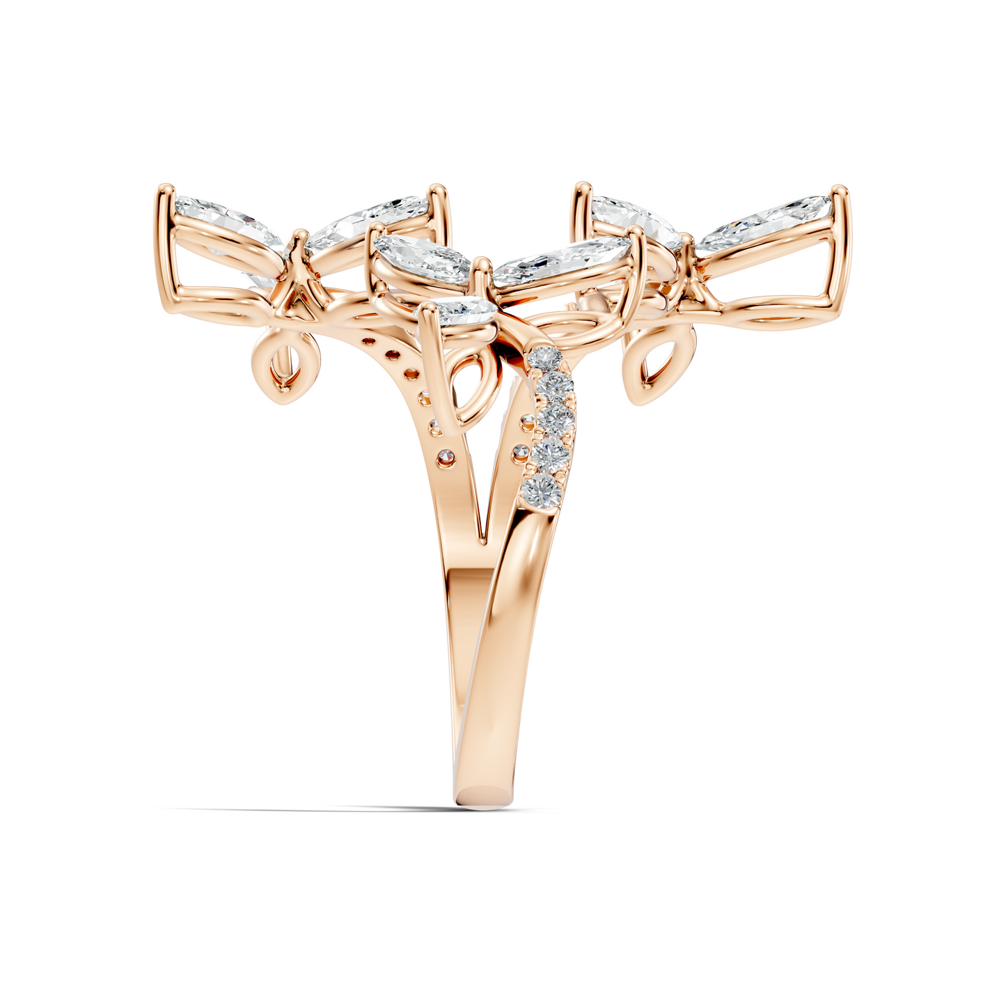 2.44Ct Round and Marquise Cut Lab Grown Diamond Unique Vintage Cluster Wedding Ring For Women's