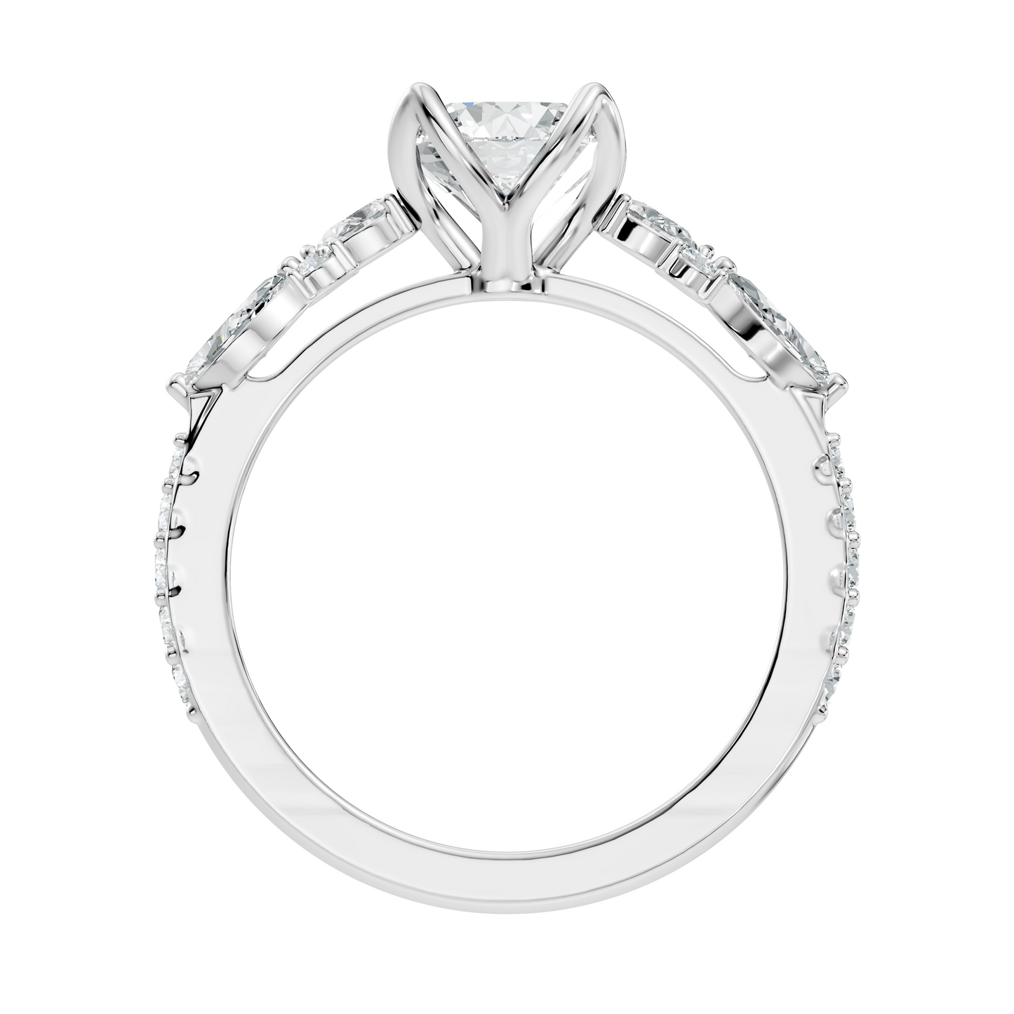 1.66CT Round, Marquise and Pear Cut Top Grade Diamond Minimalist Dainty Stunning Party Wear Ring