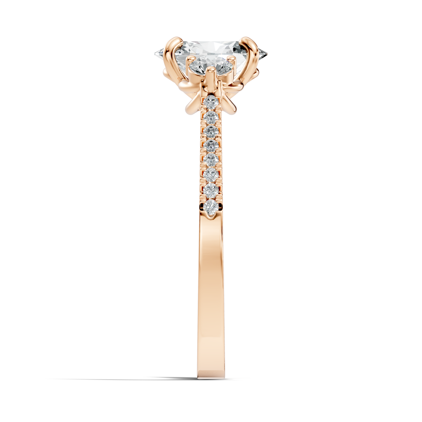 1.40Ct Oval and Round Cut White Colorless Diamond Unique Vintage Sparkling Dainty Wedding Ring For Women's