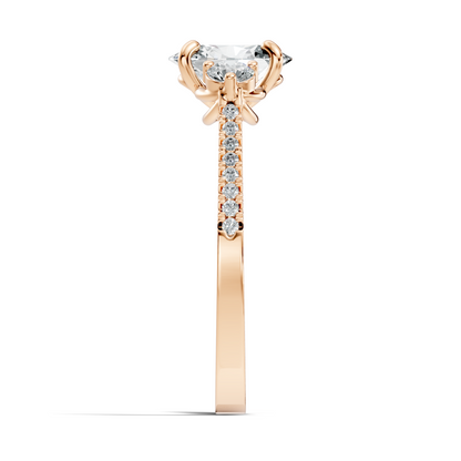 1.40Ct Oval and Round Cut White Colorless Diamond Unique Vintage Sparkling Dainty Wedding Ring For Women's