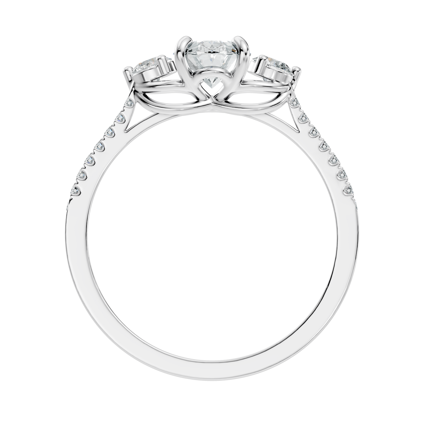 1.40Ct Oval and Round Cut White Colorless Diamond Unique Vintage Sparkling Dainty Wedding Ring For Women's