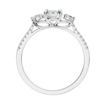 1.40Ct Oval and Round Cut White Colorless Diamond Unique Vintage Sparkling Dainty Wedding Ring For Women's