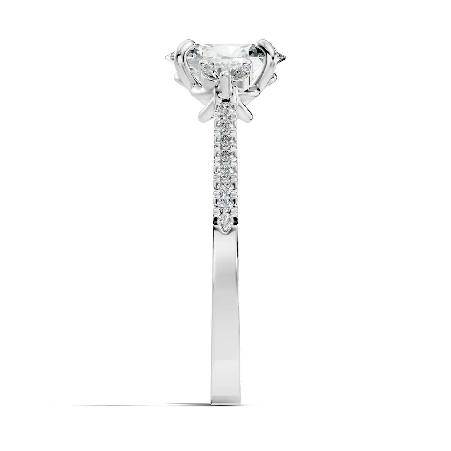 1.40Ct Oval and Round Cut White Colorless Diamond Unique Vintage Sparkling Dainty Wedding Ring For Women's