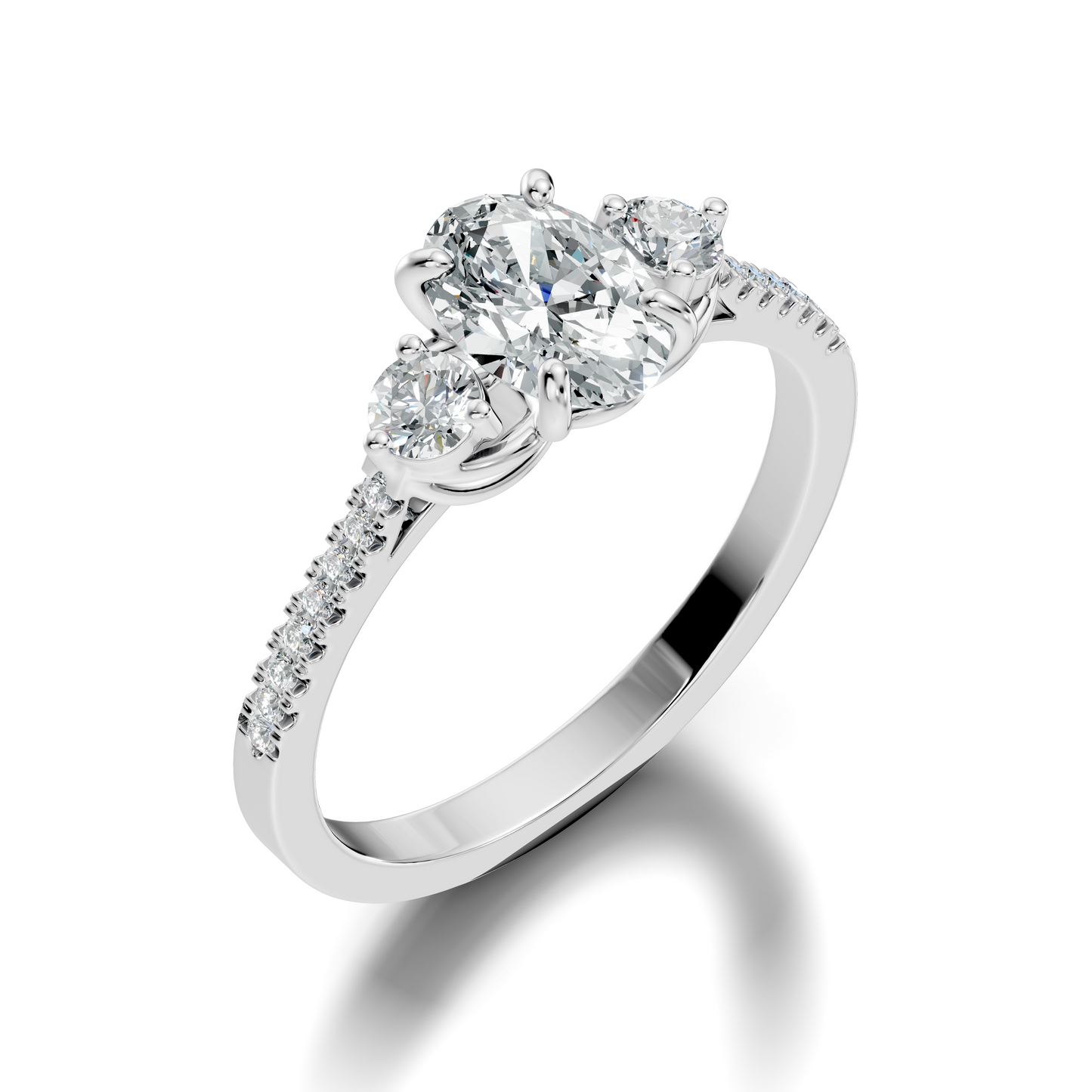 1.40Ct Oval and Round Cut White Colorless Diamond Unique Vintage Sparkling Dainty Wedding Ring For Women's