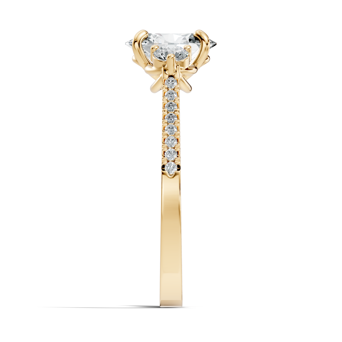 1.40Ct Oval and Round Cut White Colorless Diamond Unique Vintage Sparkling Dainty Wedding Ring For Women's