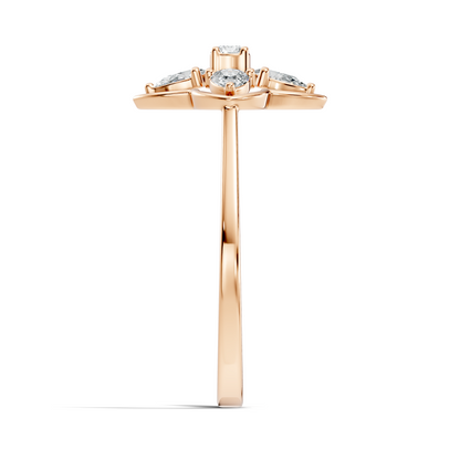 Pear and Round Cut High Quality Lab Grown Diamond Unique Art Deco Vintage Stacking Ring For Her