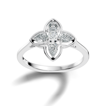 Pear and Round Cut High Quality Lab Grown Diamond Unique Art Deco Vintage Stacking Ring For Her