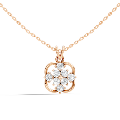 Unique Round Cut Diamond Pendant In 14K Solid Gold Personalized Jewelry For Women's