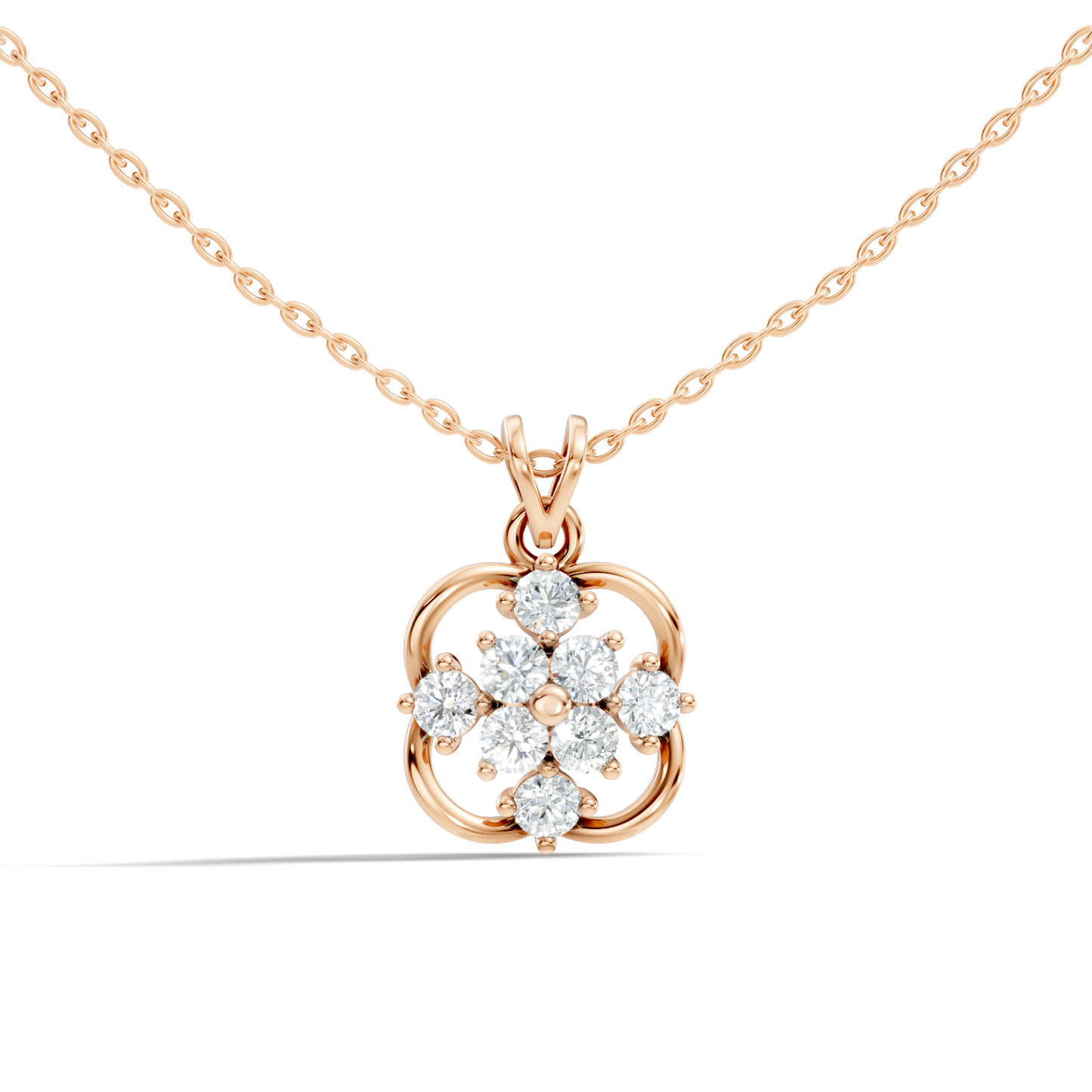 Unique Round Cut Diamond Pendant In 14K Solid Gold Personalized Jewelry For Women's