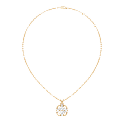 Unique Round Cut Diamond Pendant In 14K Solid Gold Personalized Jewelry For Women's