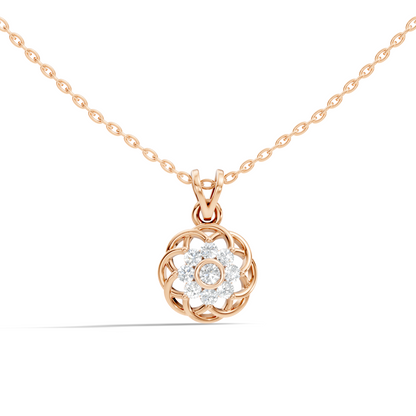 Unique Round Cut Diamond Pendant In 14K White Gold Customized Jewelry For Her