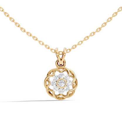 Unique Round Cut Diamond Pendant In 14K White Gold Customized Jewelry For Her