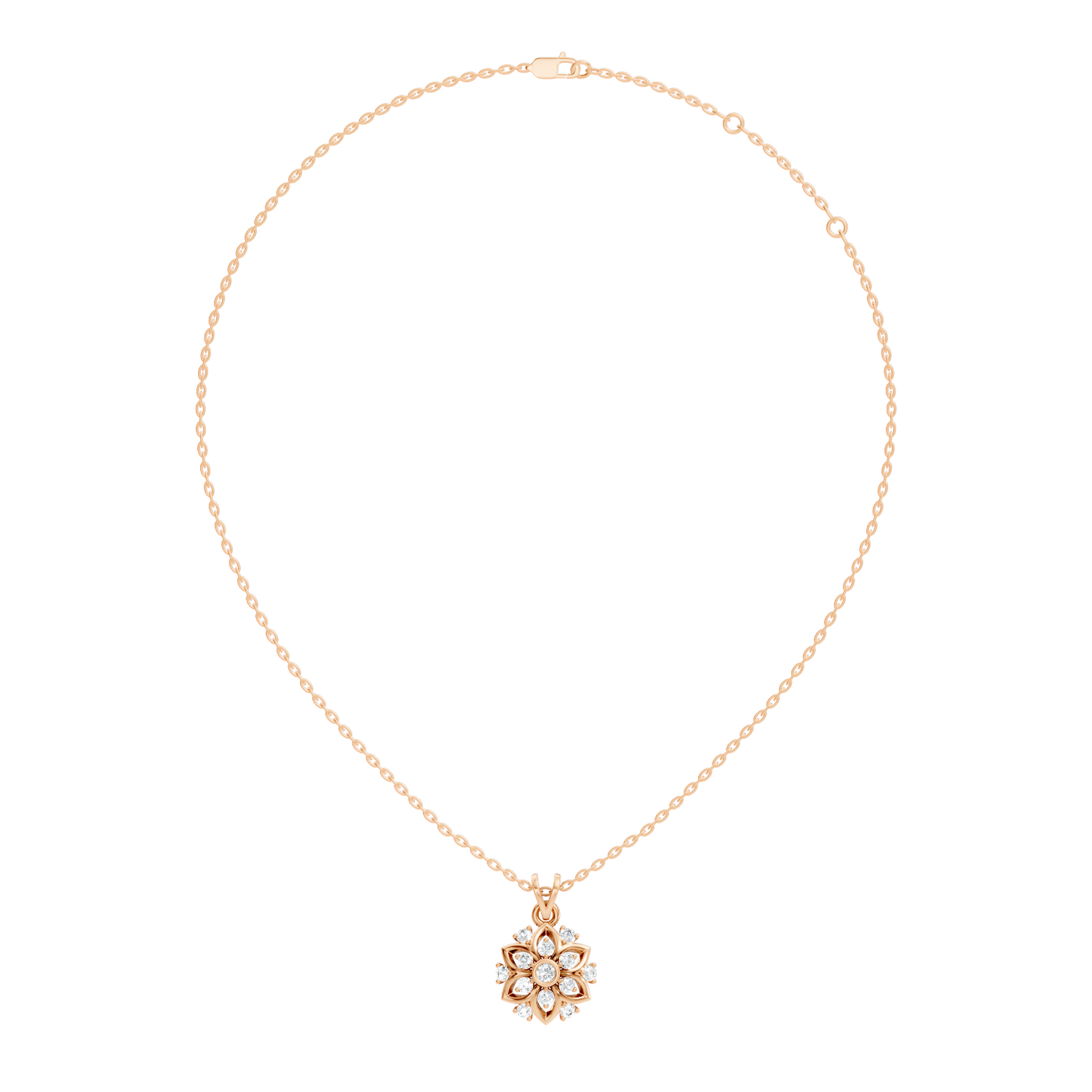 Elegant Round Diamond Pendant 0.48 Carat Handmade Jewelry In 14K Solid Yellow Gold