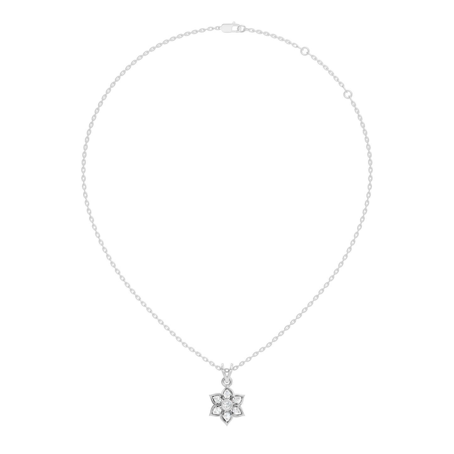 Elegant Round Diamond Pendant 0.27 CT Minimalist Jewelry In 18K Solid White Gold