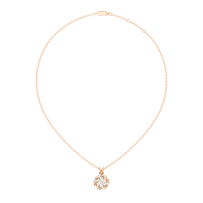 Round Cut Diamond Anniversary Pendant Minimalist In 14K Solid White Gold Gift For Her