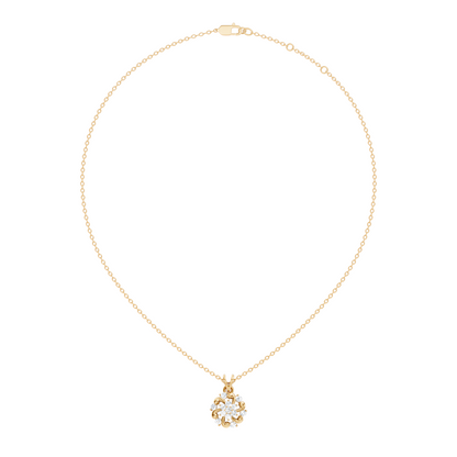 Round Cut Diamond Anniversary Pendant Minimalist In 14K Solid White Gold Gift For Her