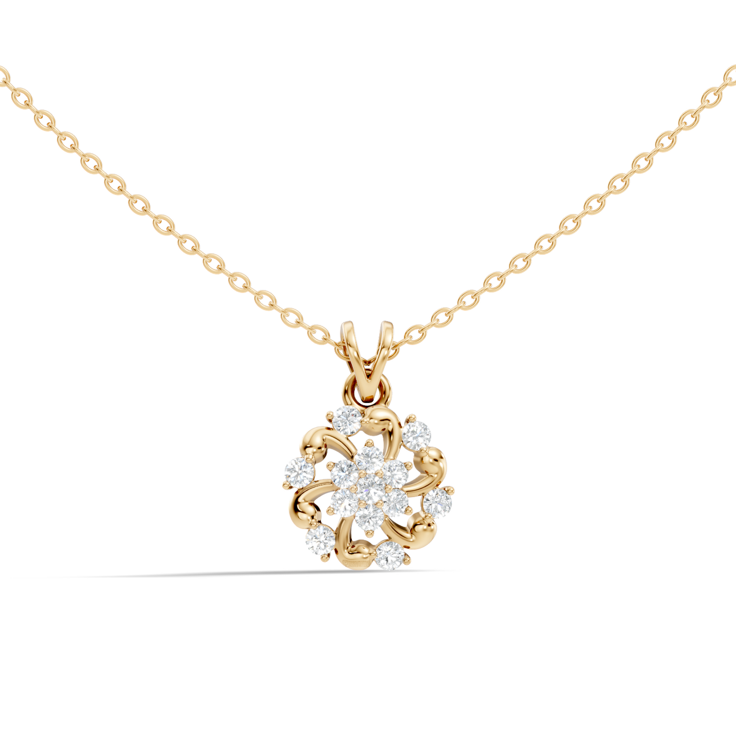 Round Cut Diamond Anniversary Pendant Minimalist In 14K Solid White Gold Gift For Her