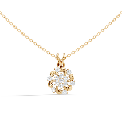 Round Cut Diamond Anniversary Pendant Minimalist In 14K Solid White Gold Gift For Her