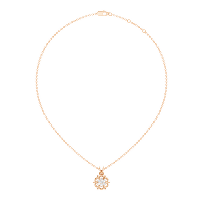 Minimalist Round Cut Diamond Pendant in 14K White Gold Anniversary Gift for Her