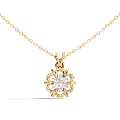 Minimalist Round Cut Diamond Pendant in 14K White Gold Anniversary Gift for Her