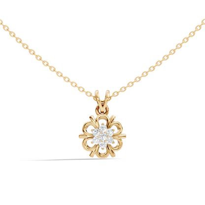 Minimalist Round Cut Diamond Pendant in 14K White Gold Anniversary Gift for Her